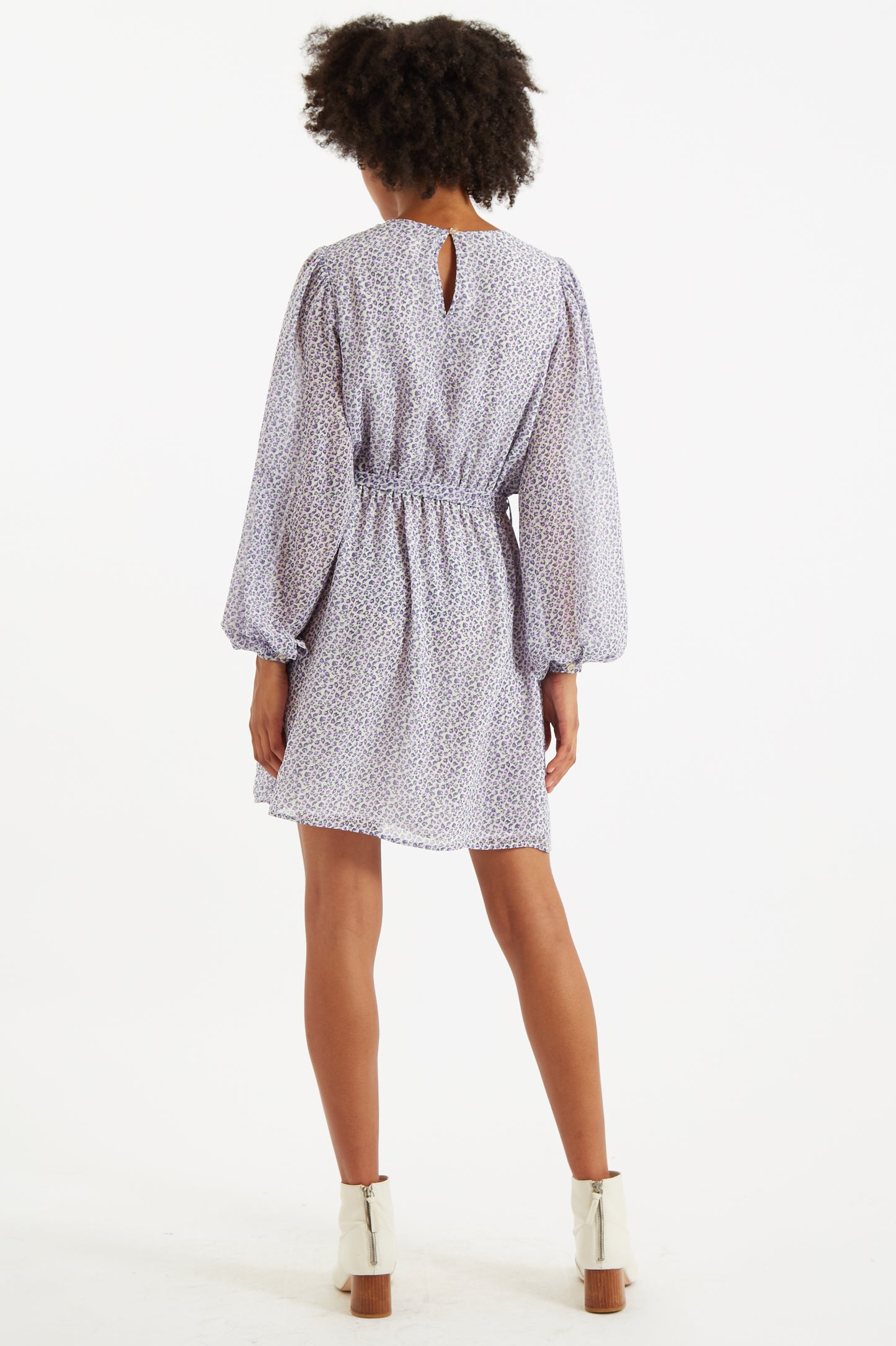 Belynda Rosetta Print Long Sleeve Mini Dress