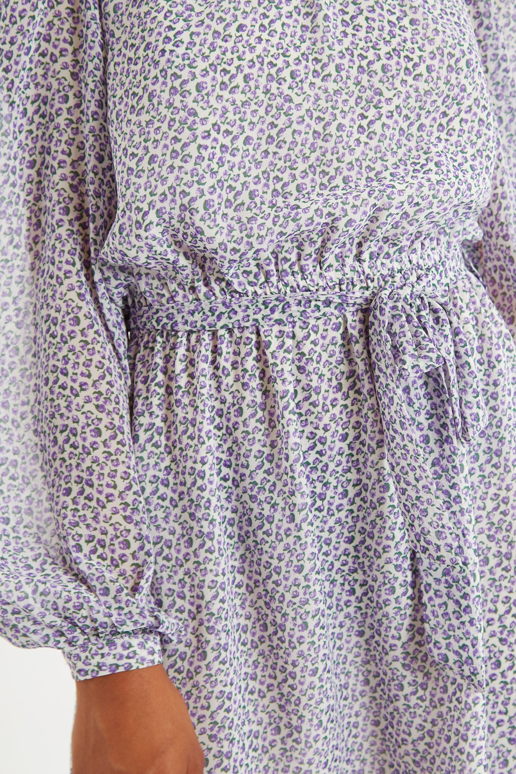 Belynda Rosetta Print Long Sleeve Mini Dress - Detail 2