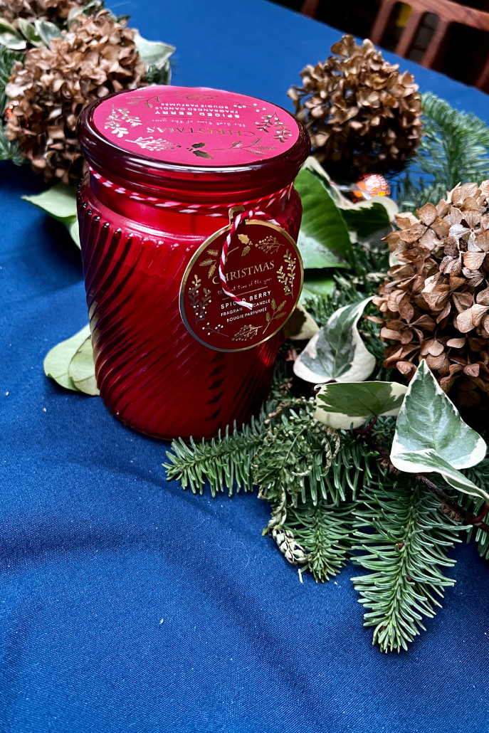 Spiced Berry Ribbed Glass Candle