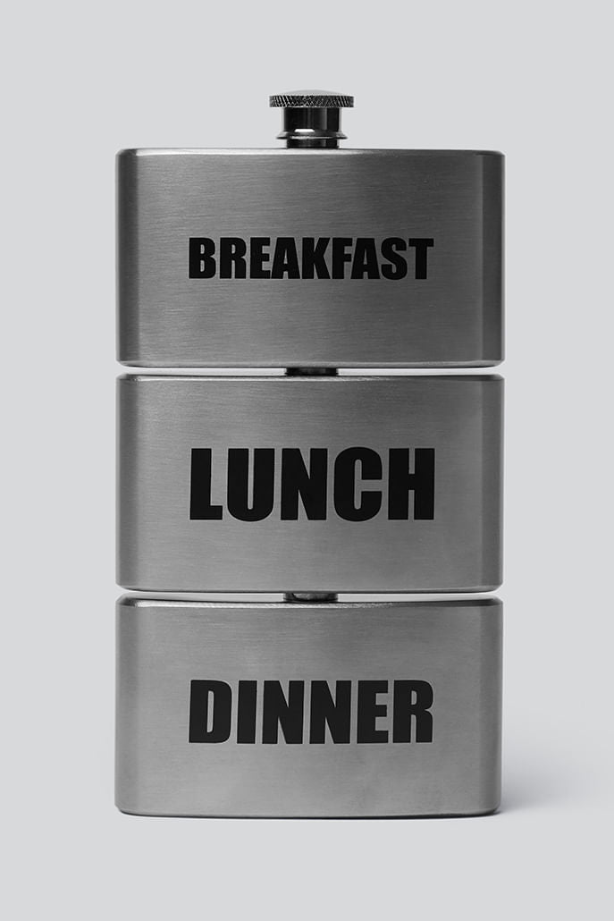 Breakfast Lunch Dinner Hip Flask