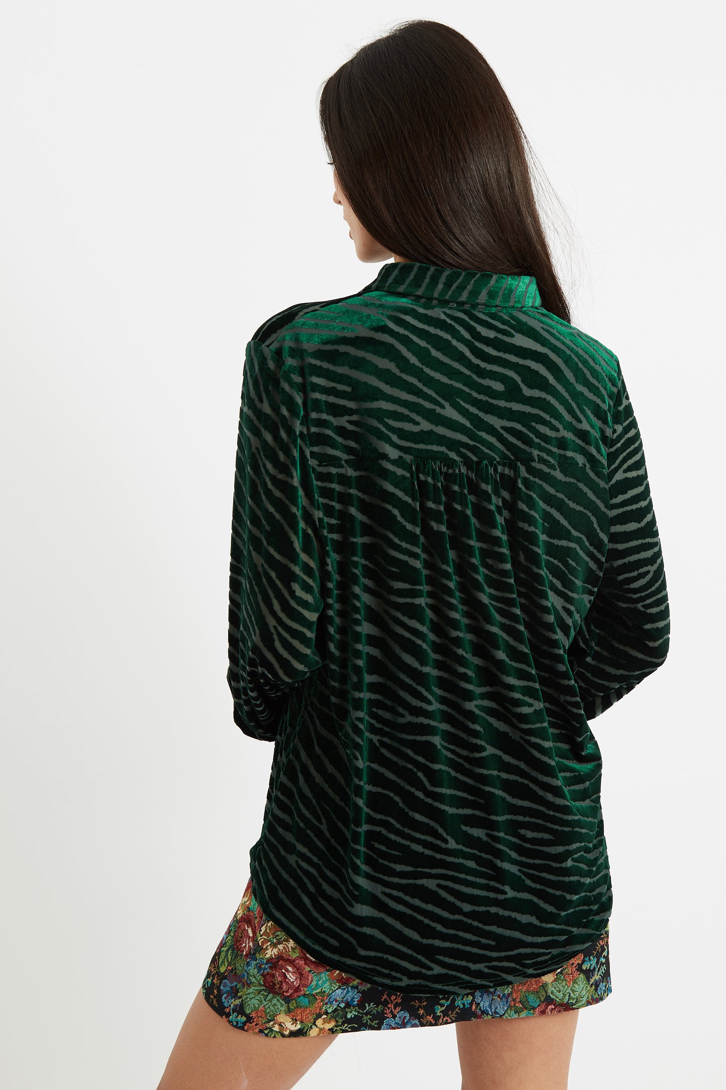 Louche Byron Zebra Devore Shirt Green