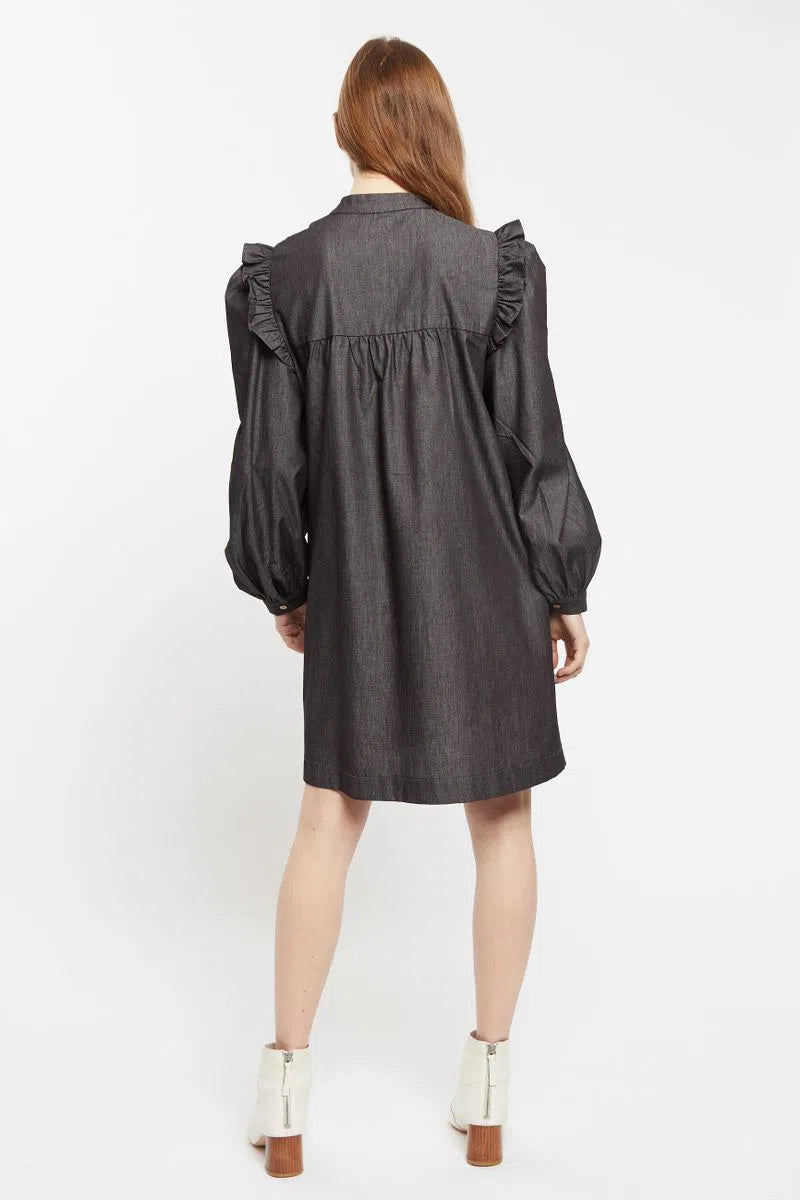 Louche Carlyn Chambray Long Sleeved Mini Dress