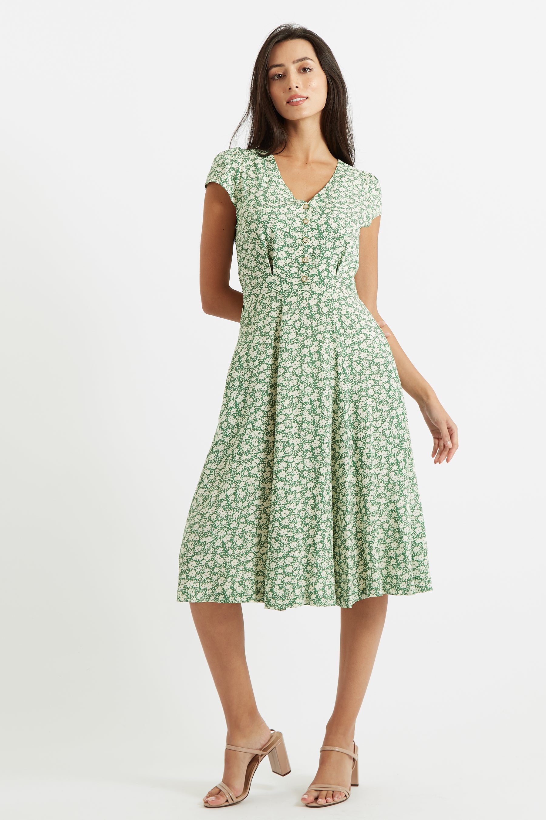 Cathleen Midi Periwinkle Tea Dress – JOY