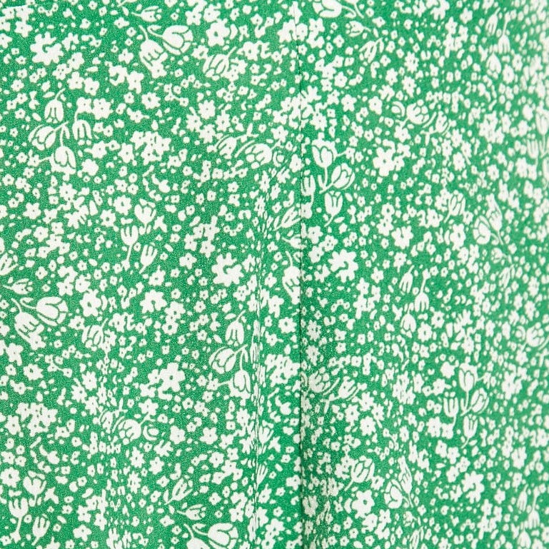 Louche Cathleen Micro Flower Print Mini Tea Dress - Green