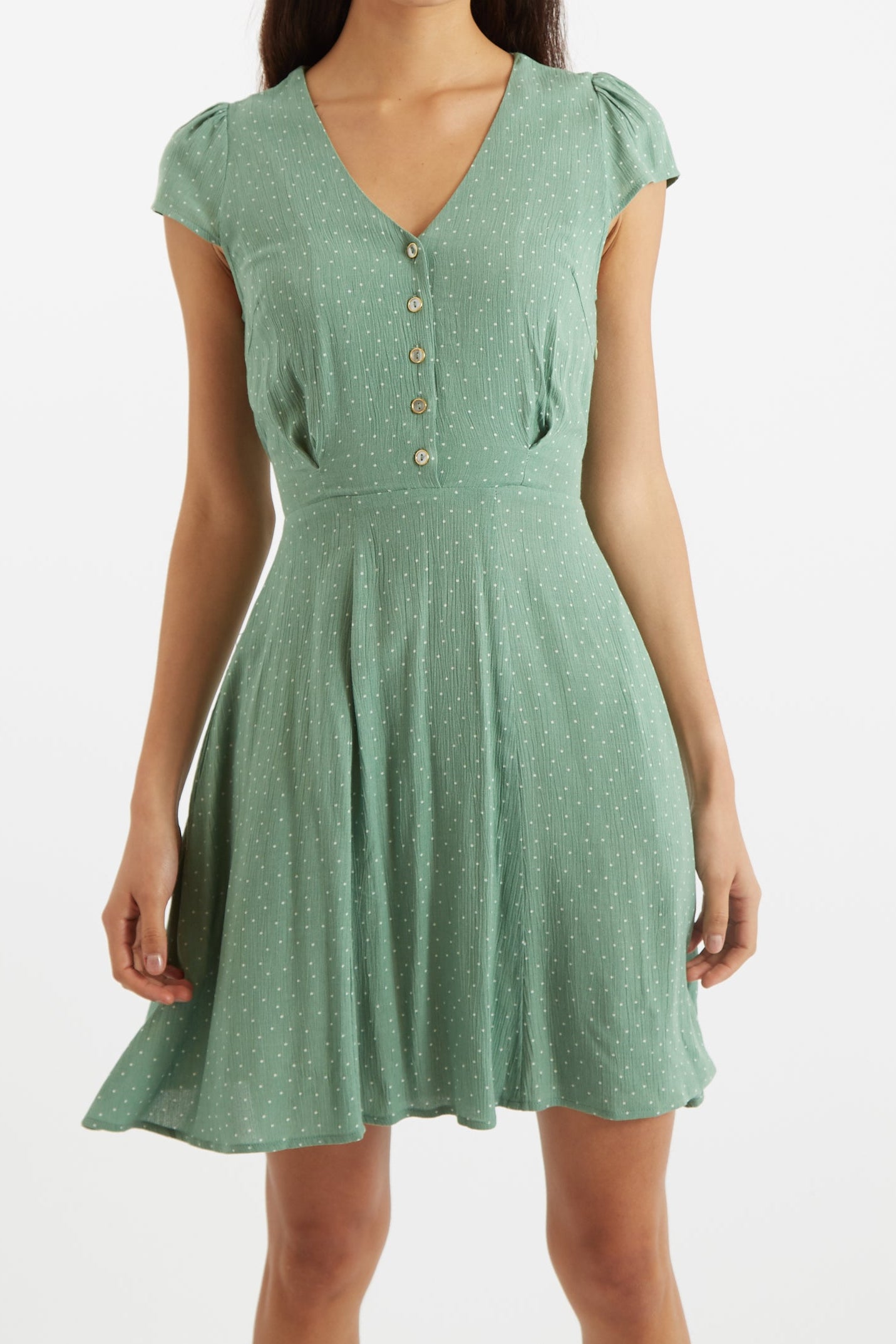 Cathleen Mini Petite Dot Tea Dress