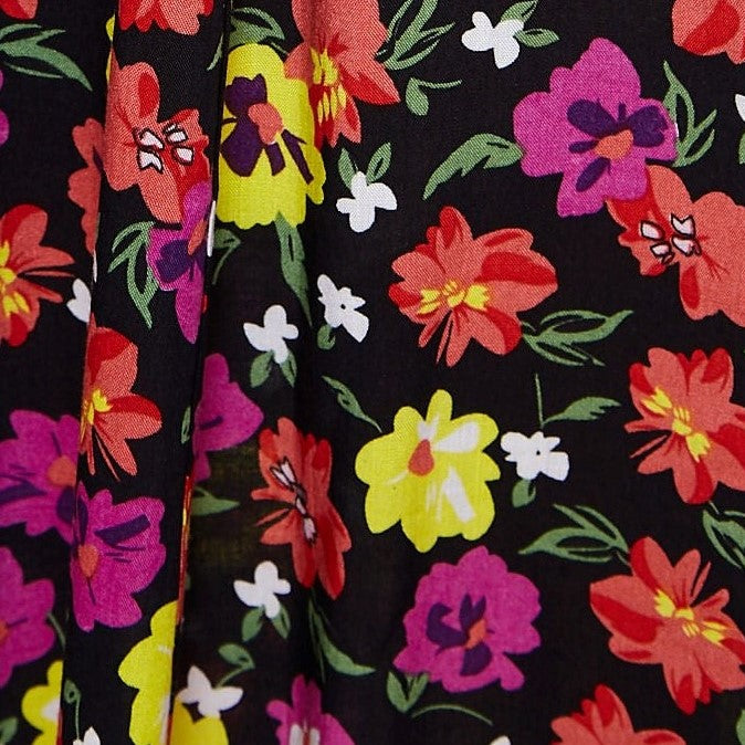 Louche Avril Summer Bloom Print Short Sleeve Midi Tea Dress