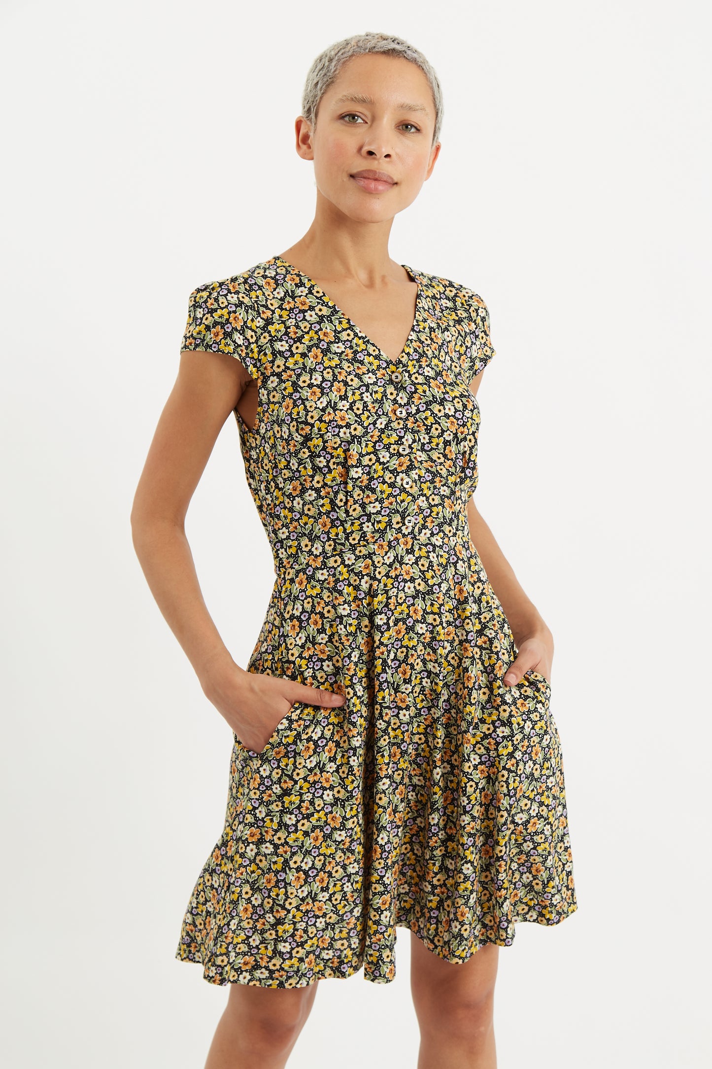 Cathleen Mini Santa Fe Floral Tea Dress