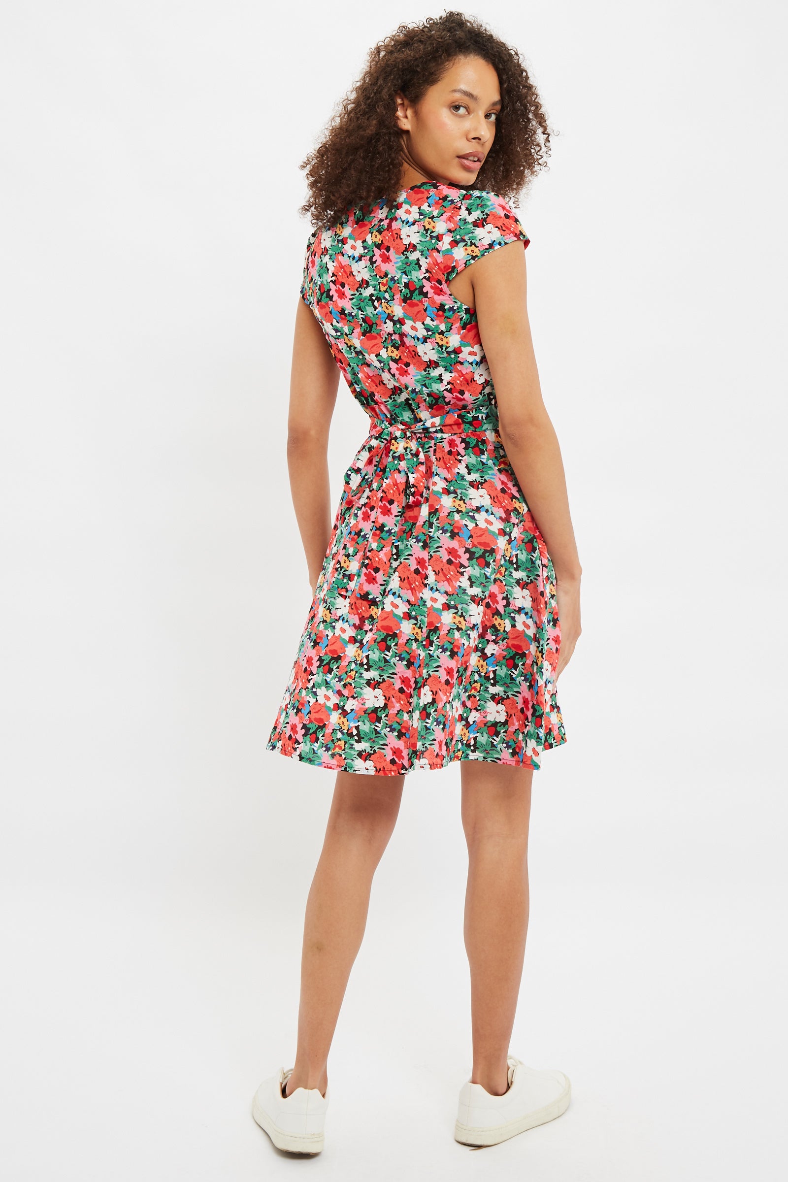 Louche Cathleen Mini Flower Splash Print Mini Tea Dress