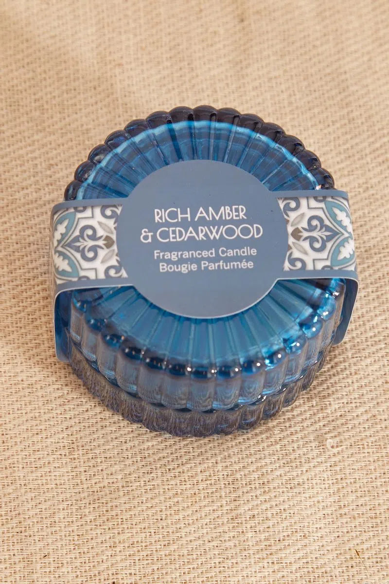 Rich Amber and Cedarwood Glass Candle