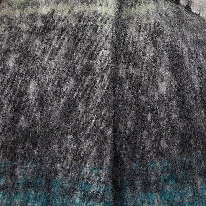 Louche Ciara Cosy Fluffy Striped Tassel Scarf - Navy