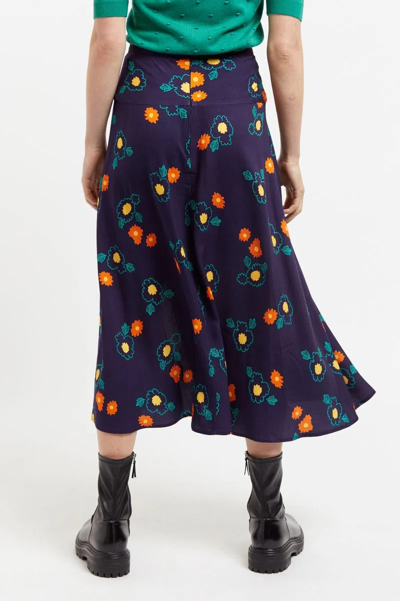 Louche Barney Clarice Floral Print Midi Skirt