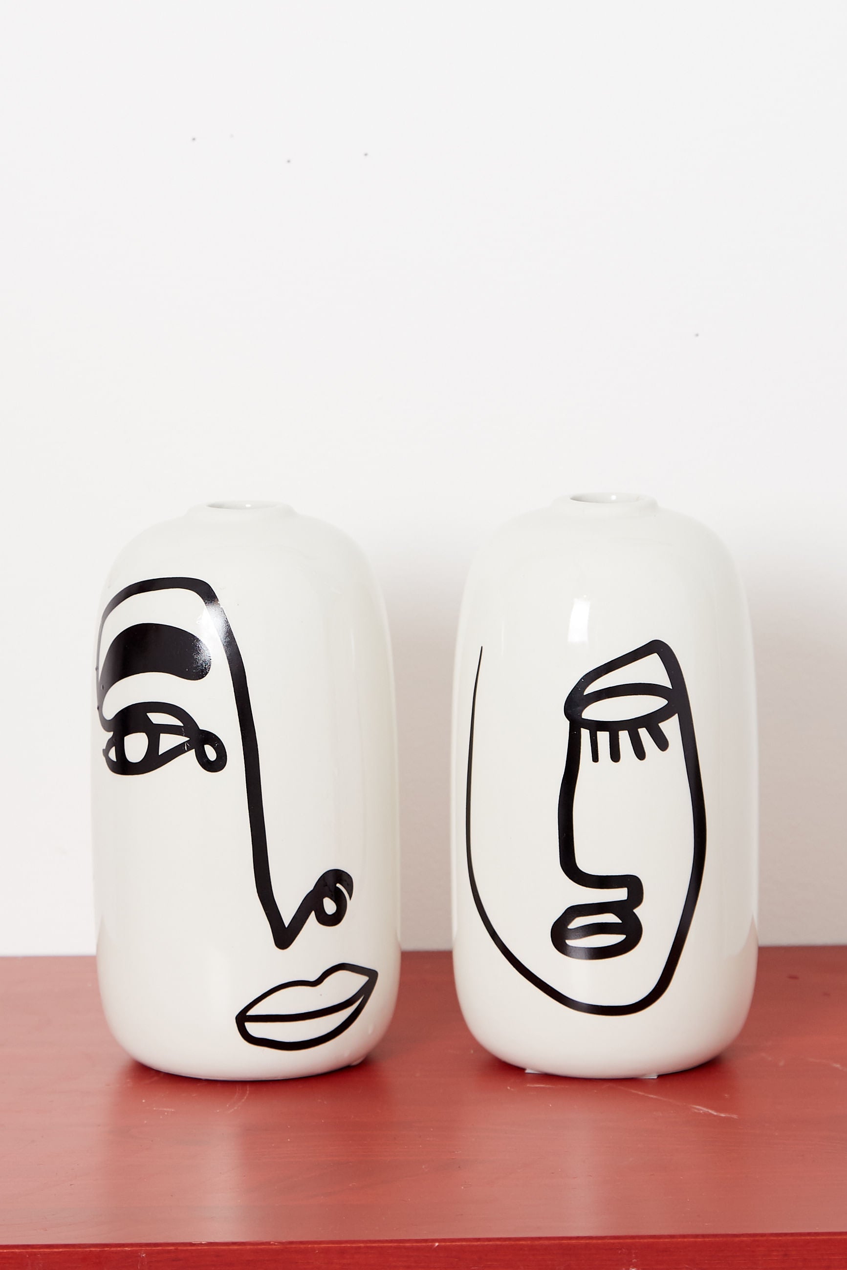 Closed Eye Face Vase - Styled