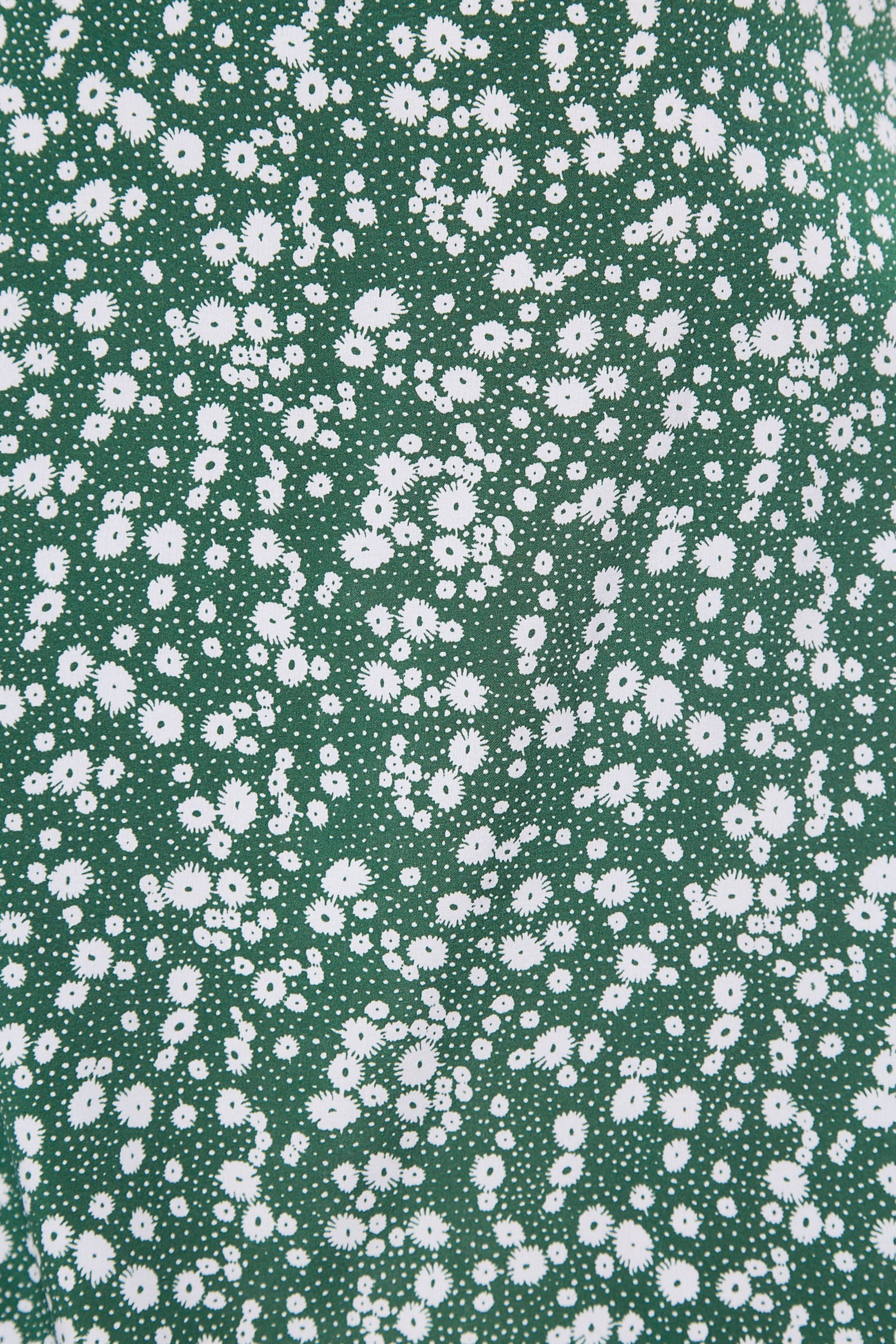 Corina Flower Dot Print Midi Tea Dress - Green - Detail 3