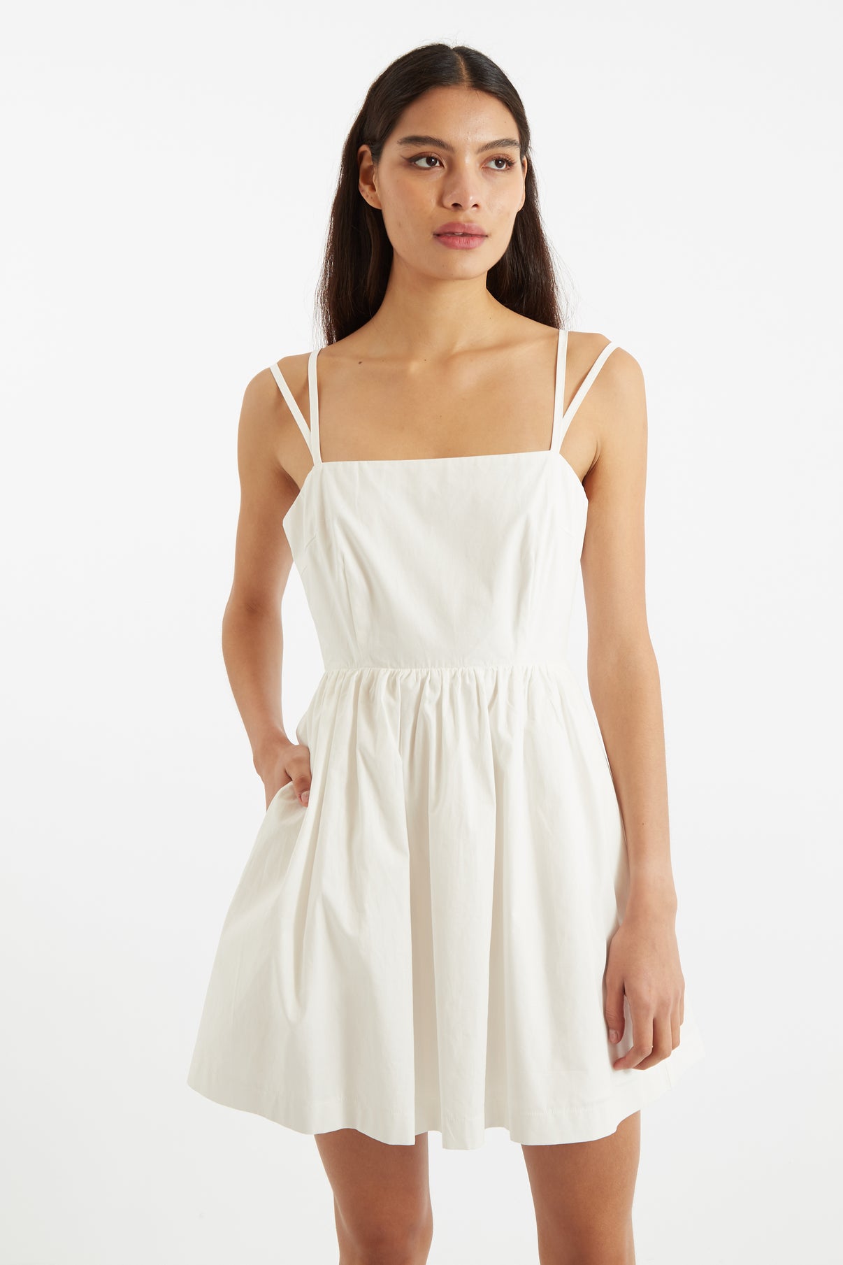 Coryn Poplin Strappy Mini Dress – JOY