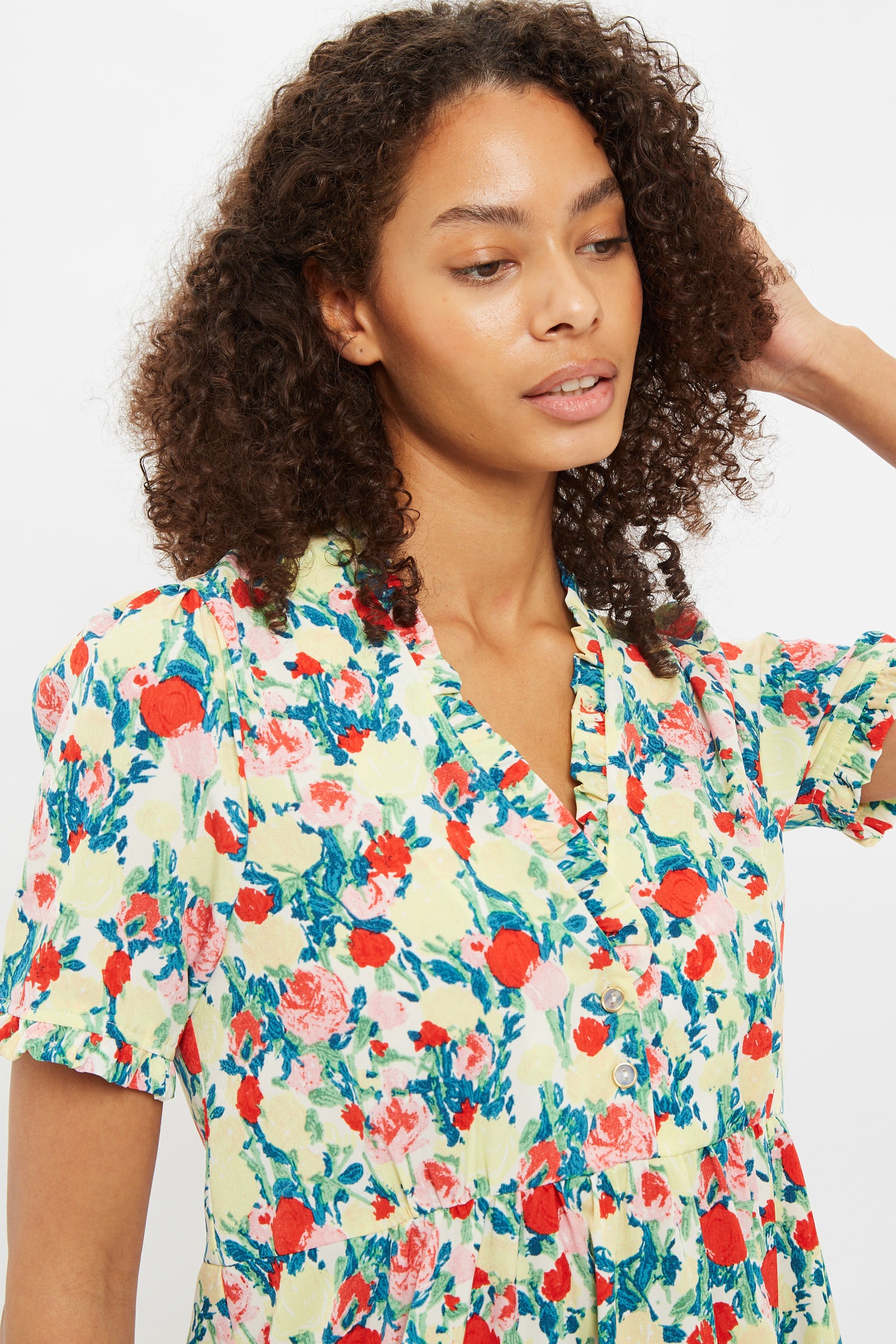 Cosima Monet Flower Mini Dress