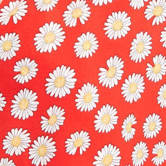Louche Nacera Daisy Dancer Print Statement Sleeve Mini Dress - Red - Fabric & Print Detail