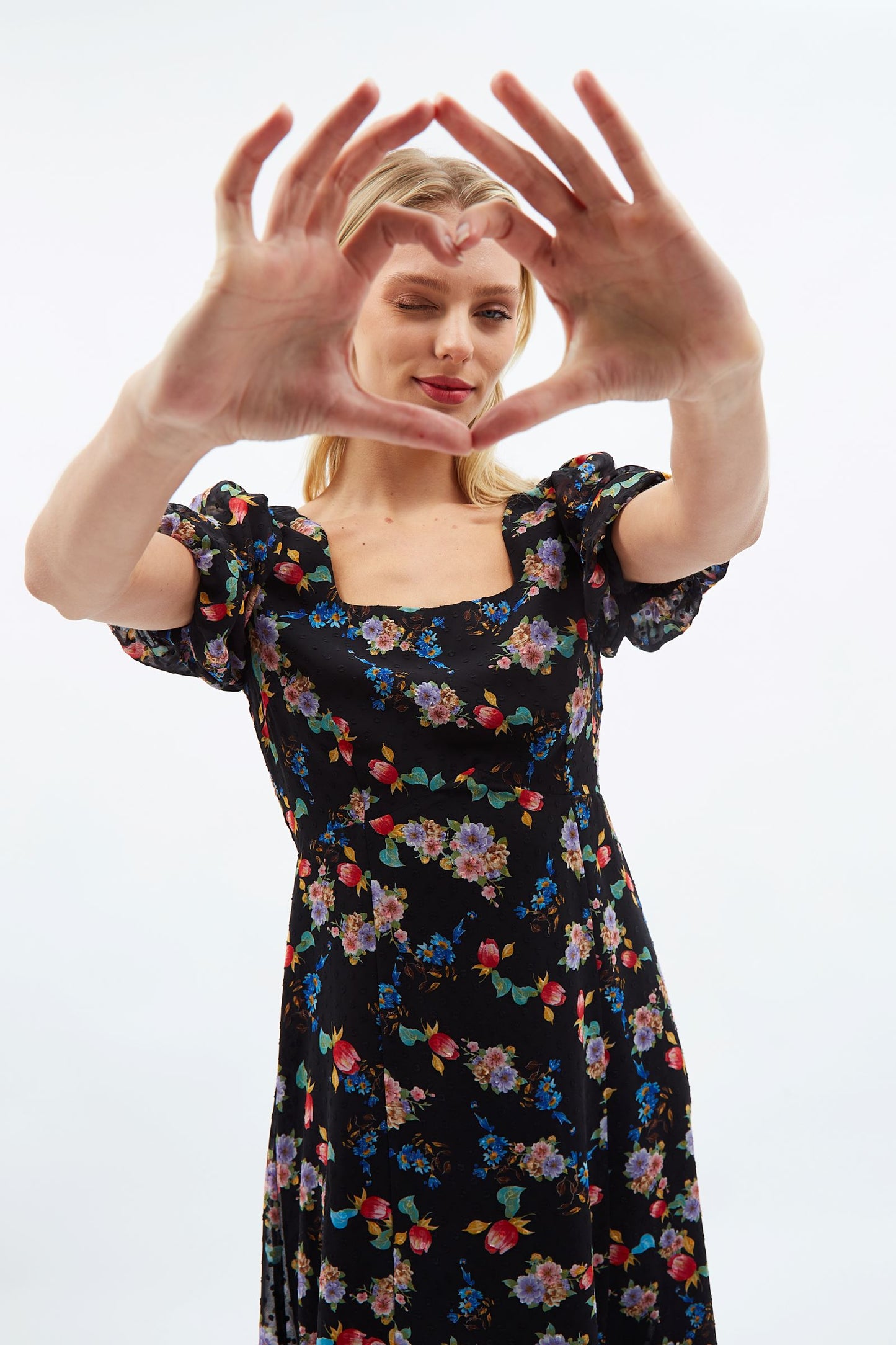 Nadine Carpathian Florals Print Midi Dress
