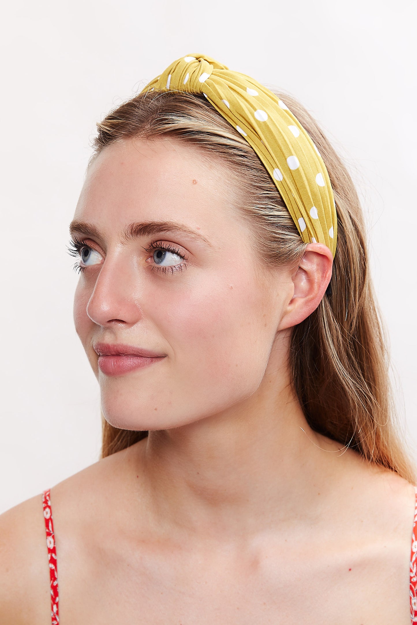 Louche Dotty Printed Headband - Mustard