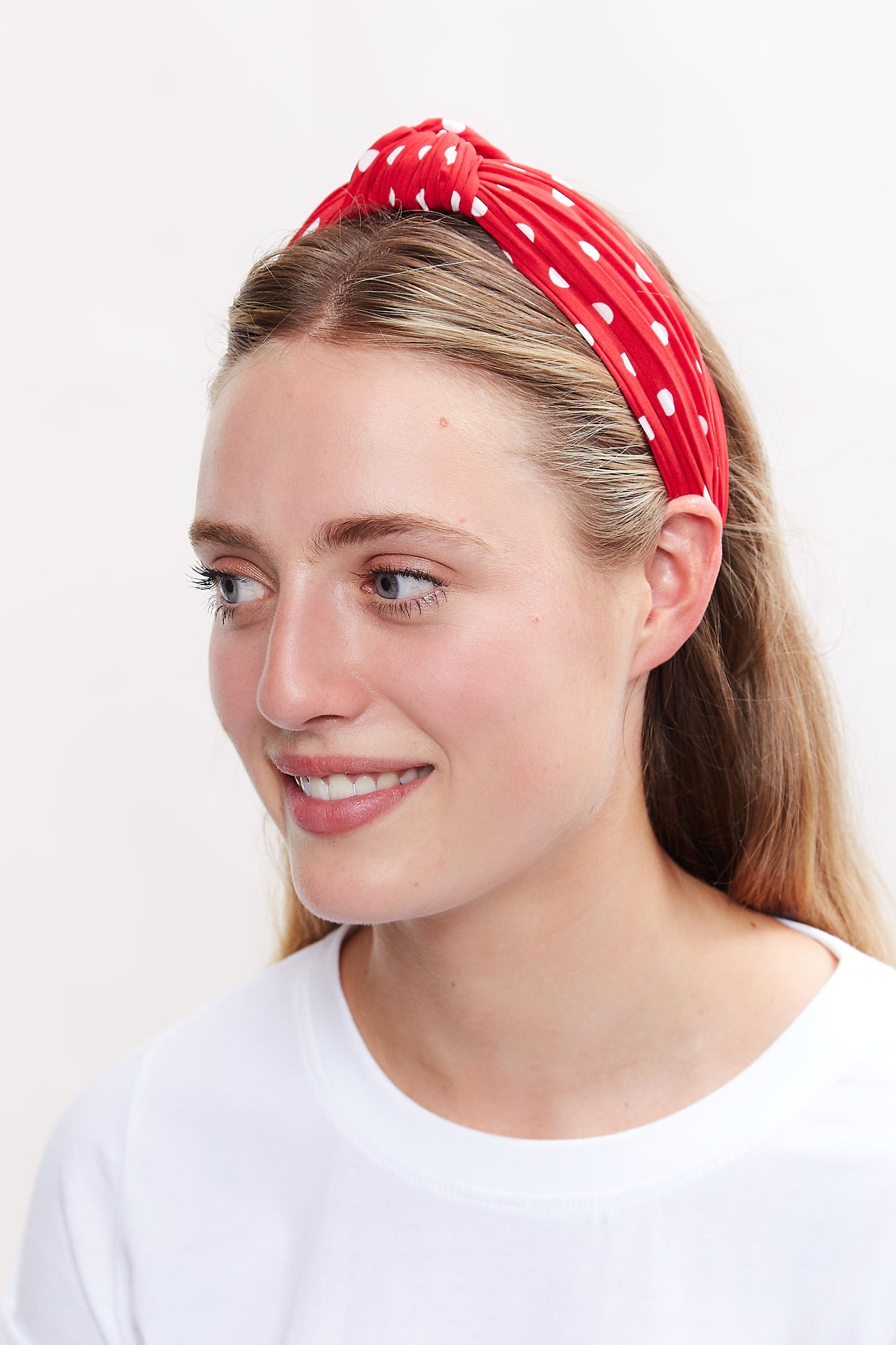 Louche Dotty Printed Headband - Red / White