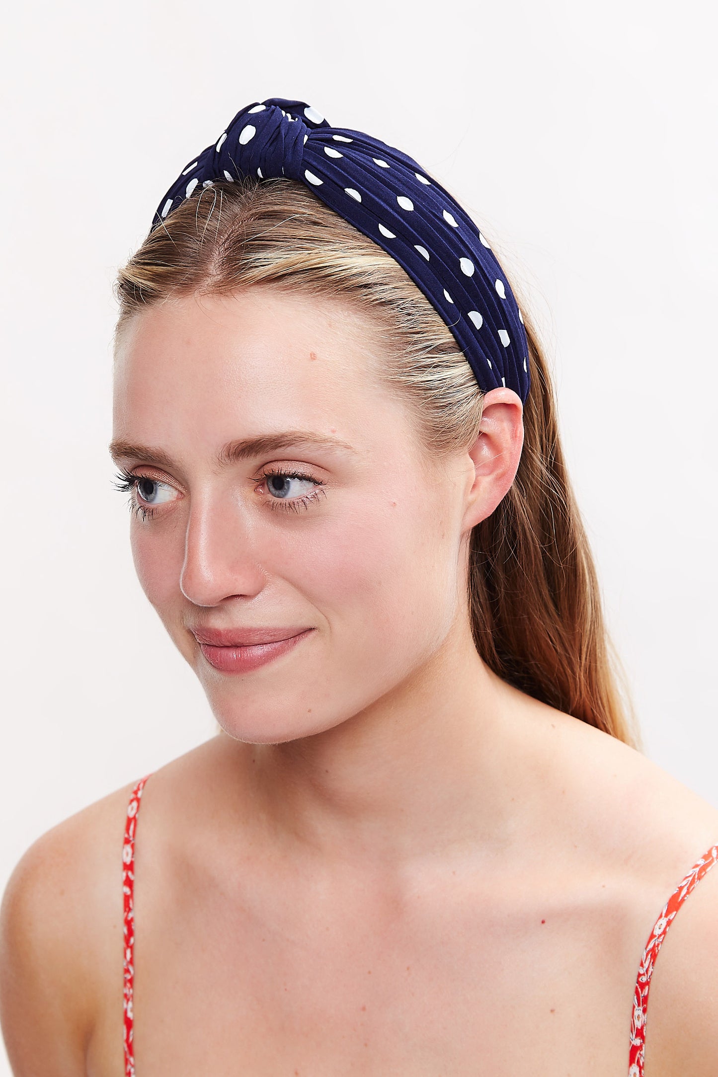 Louche Dotty Printed Headband - Navy / White