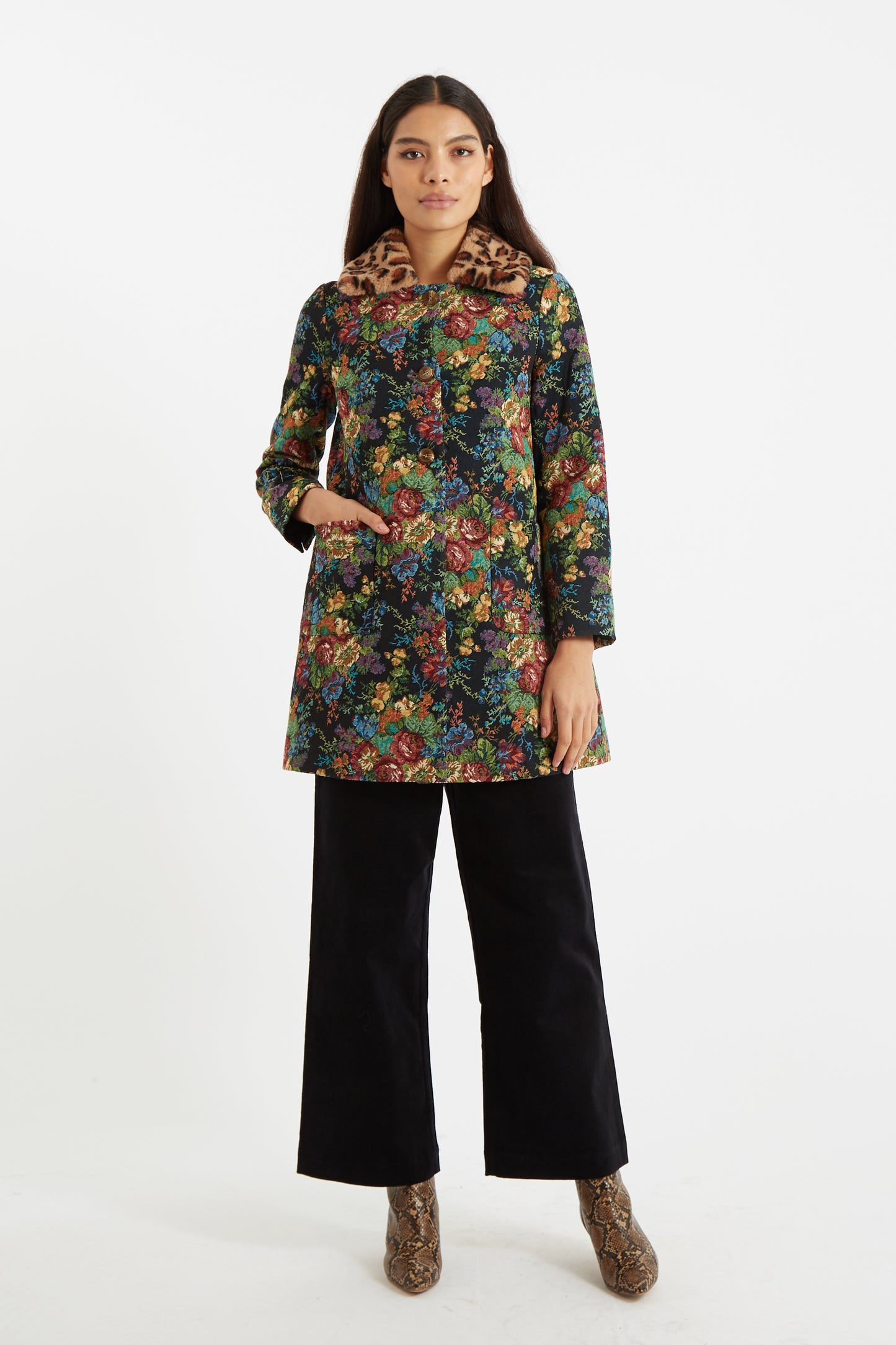 Louche Dryden Flower Mix Jacquard Coat