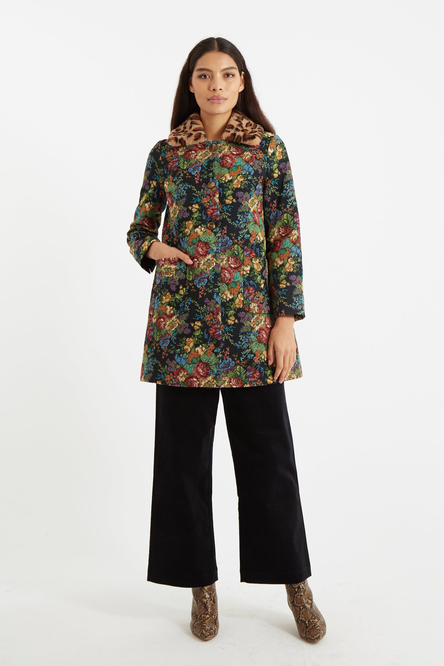 Louche Dryden Flower Mix Jacquard Coat