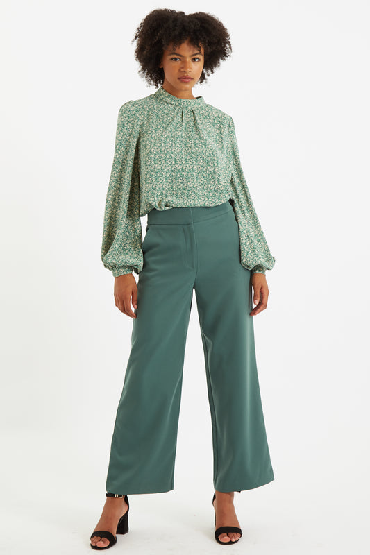 Elina Straight Leg Trouser Dark Green