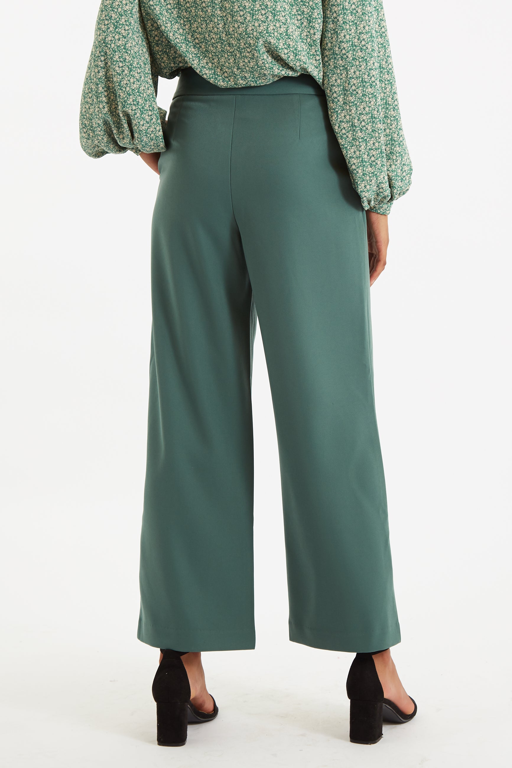 Elina Straight Leg Trouser Dark Green - Detail 1