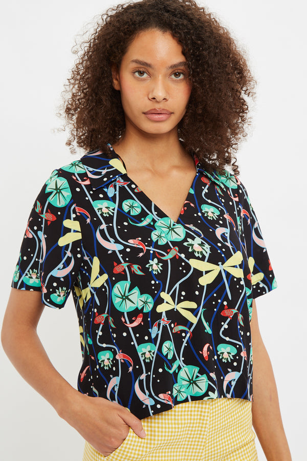 Fien Pond Print Short Sleeve Shirt - Front
