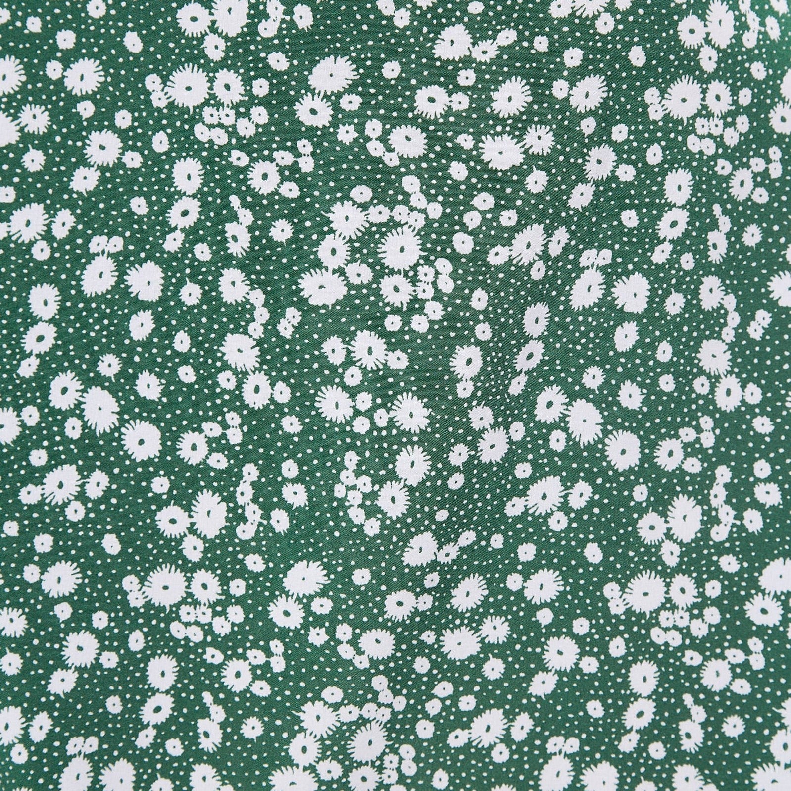 Corina Flower Dot Print Midi Tea Dress - Green - Fabric & Print Detail