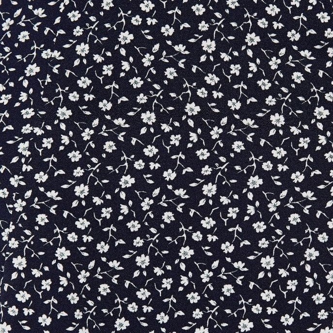 Louche Kiyo Forget Me Not Print Midi Skirt Navy