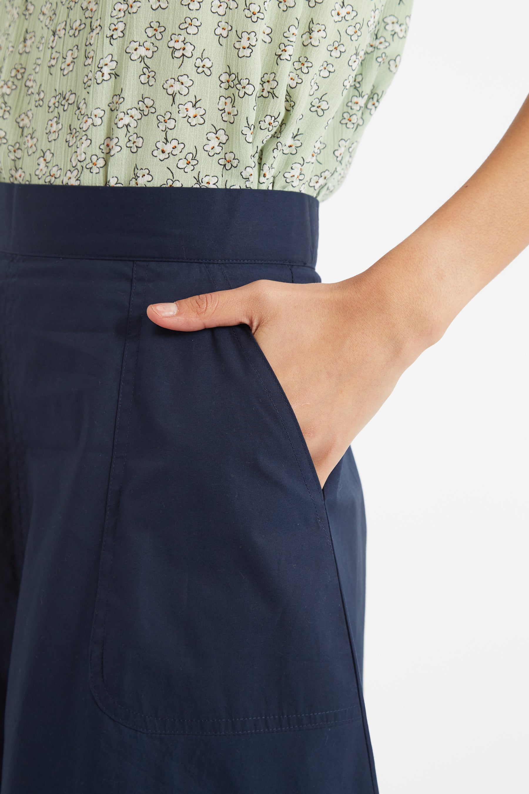 Francoise Poplin Midi Skirt – JOY