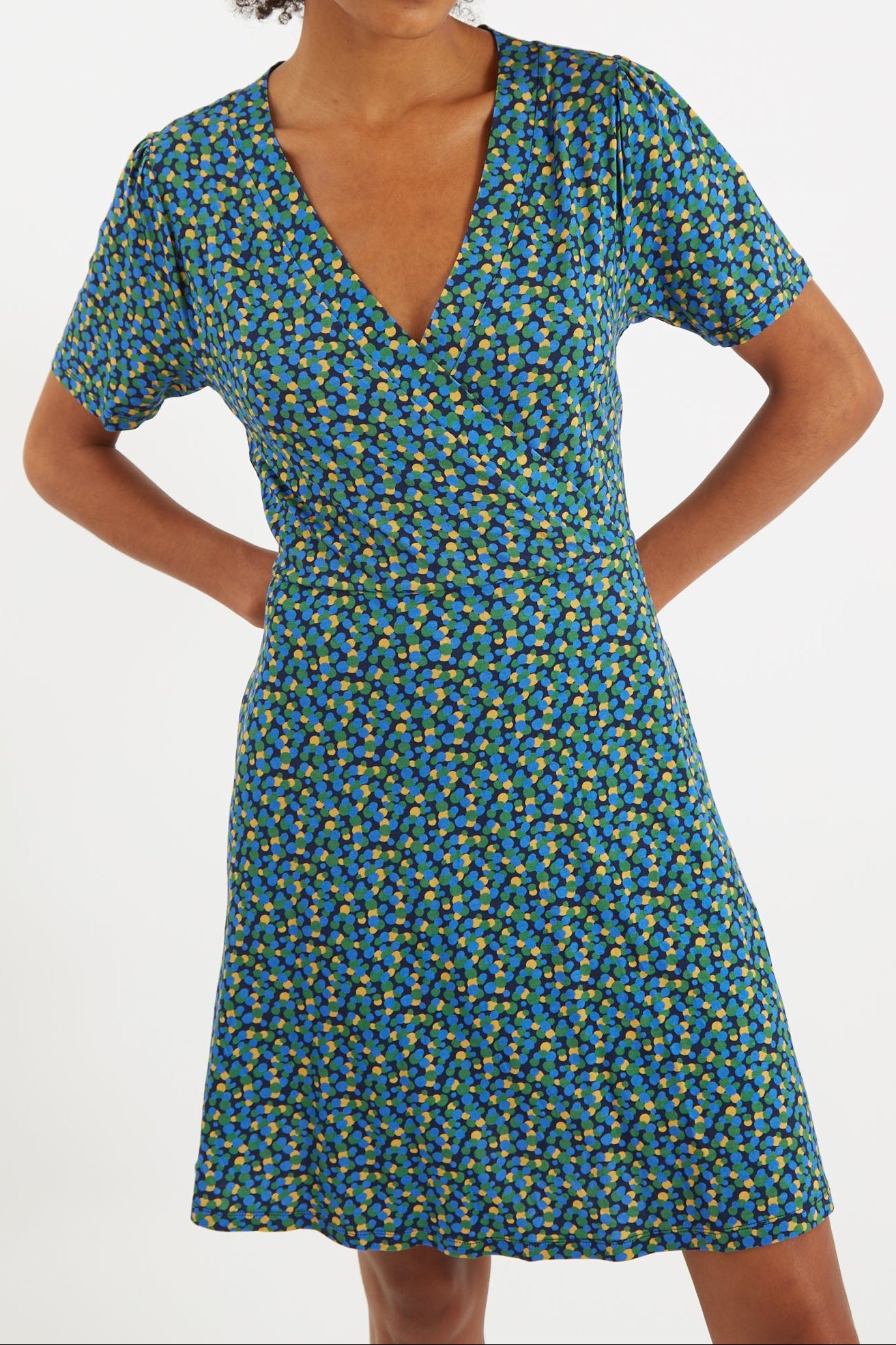 Frankie Bubble Pop Wrap Mini Jersey Dress