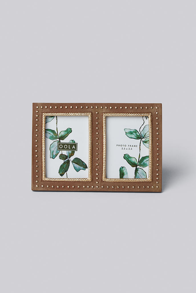 Studded Double Photo Frame - Styled