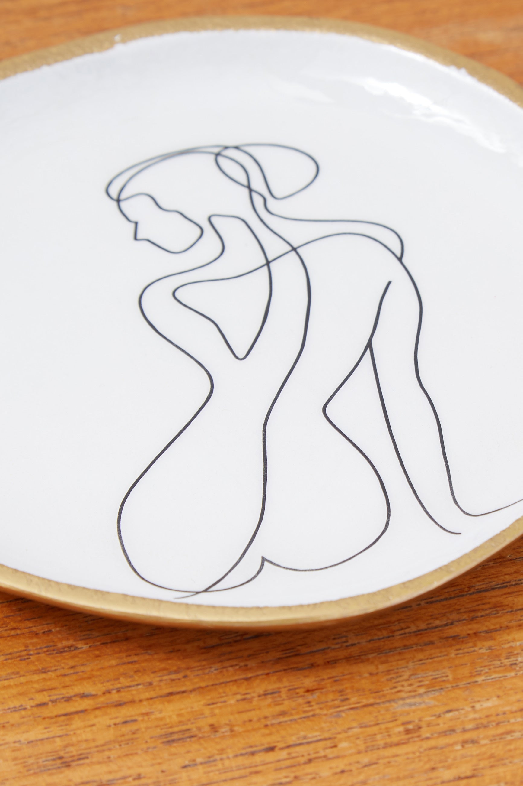 Sitting Woman Decorated Trinket Tray