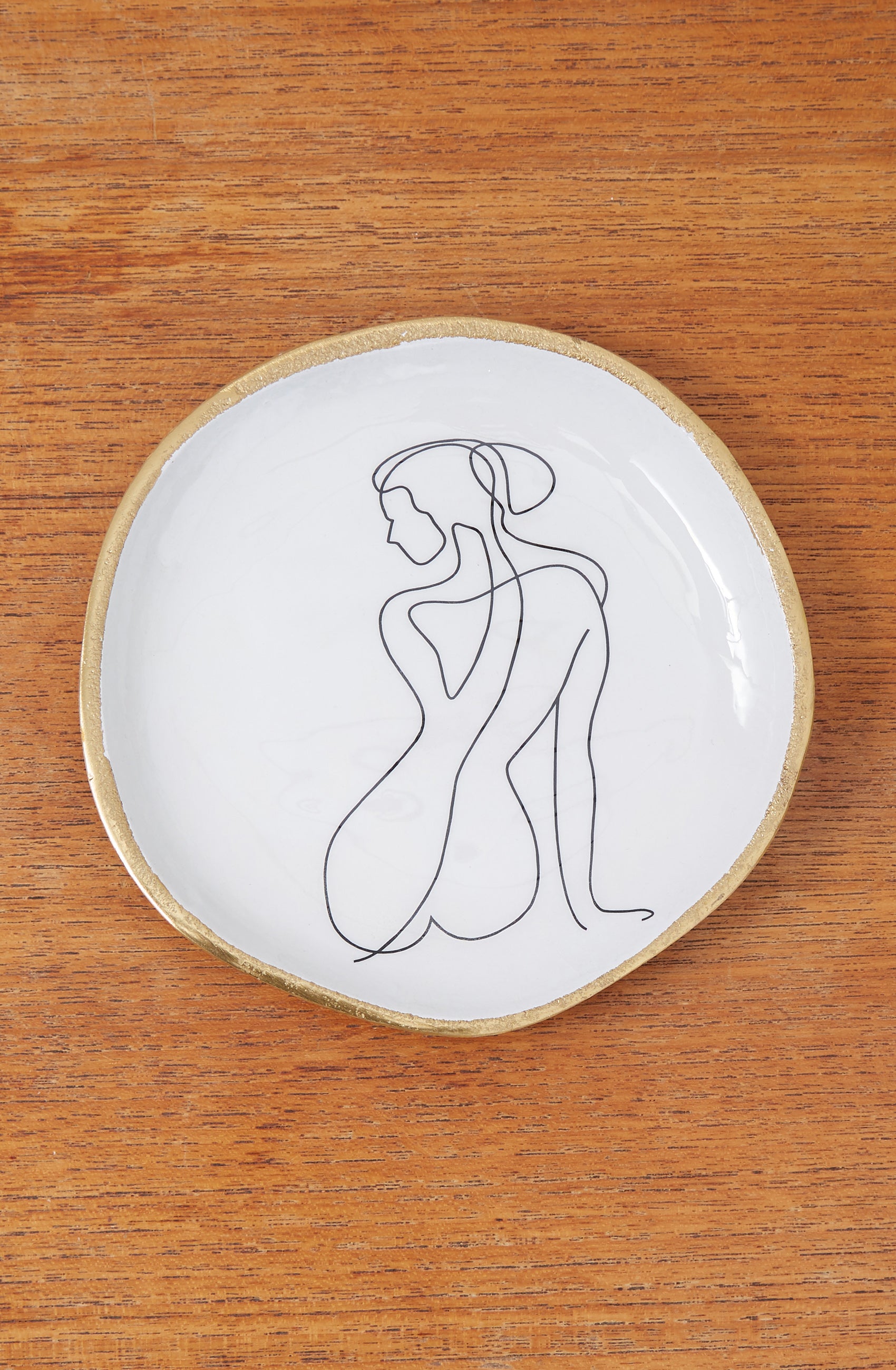 Sitting Woman Decorated Trinket Tray