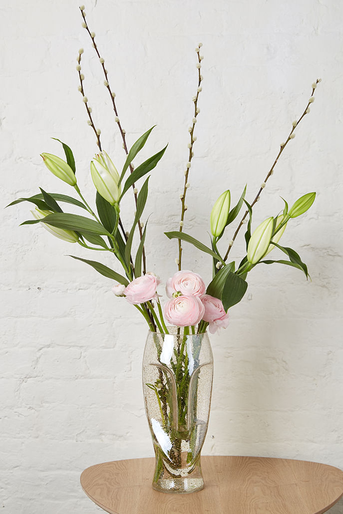 Fleck Glass Face Vase