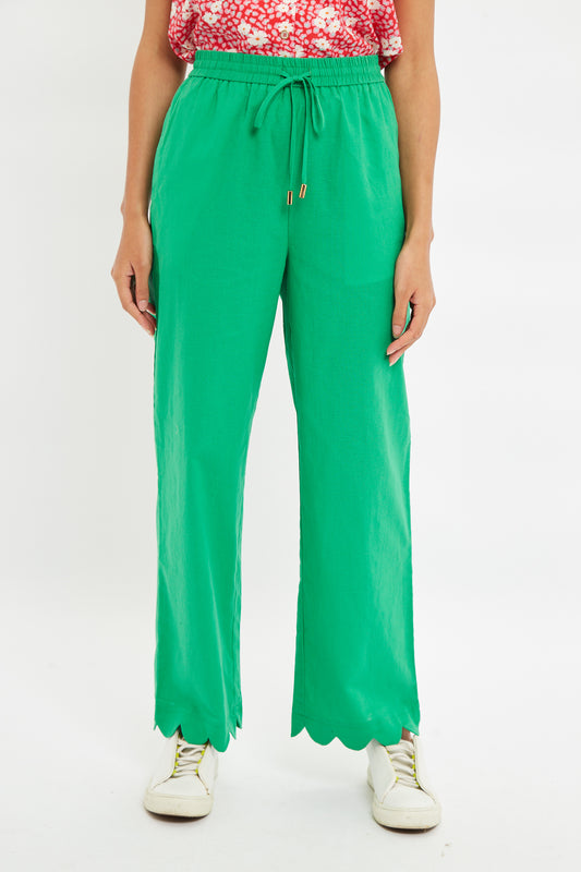 Louche Hibo Cropped Scalloped Hem Trouser