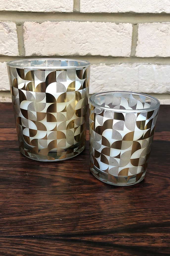 Gold Fan Deco Candle