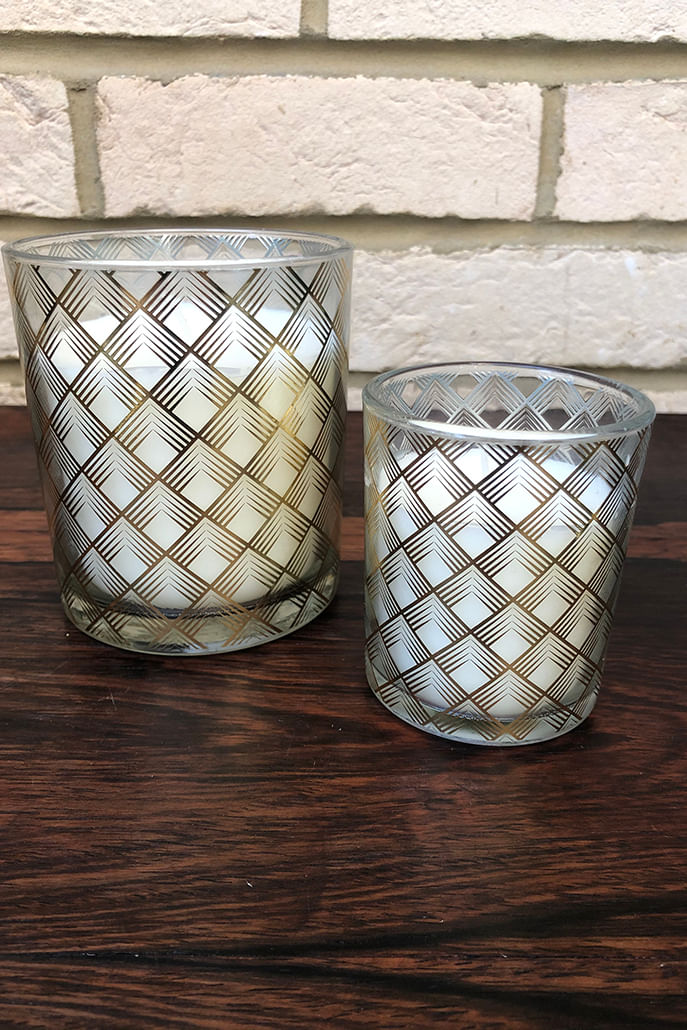 Gold Geometric Deco Candle - Detail 1