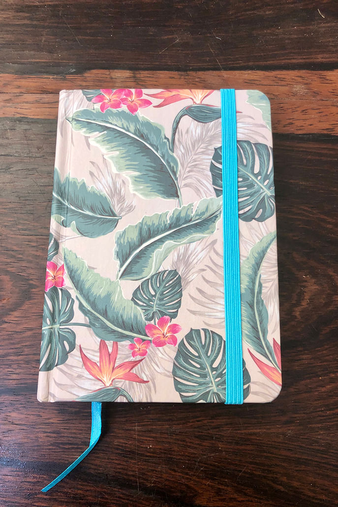 Tropical Leaf Print A6 Ruled Notebook