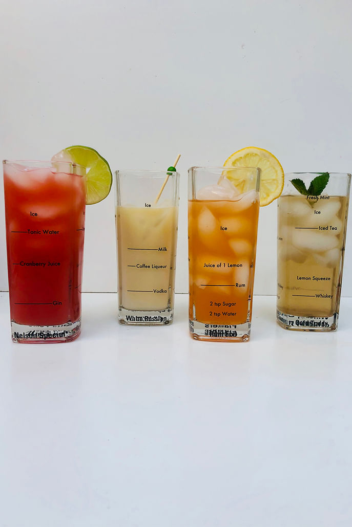 Set 4 Tall Bartending Glasses