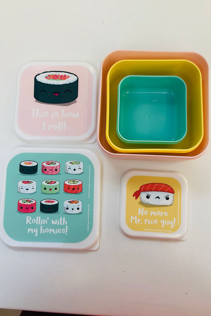 Set Of 3 Sushi Snack Boxes - Detail 1