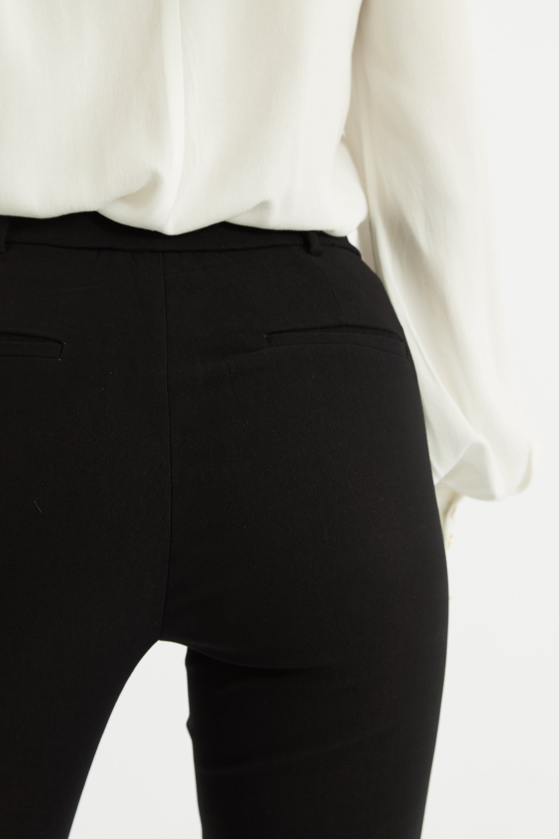 Louche Jaylo Slim Fit Cropped Trouser - Black - Detail 3