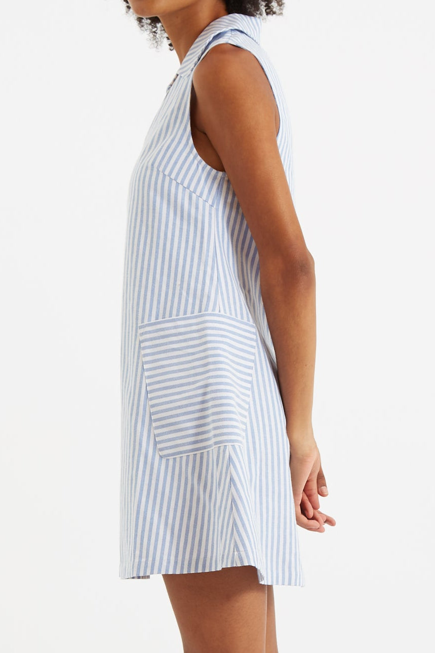 Jerrika Sail Stripe A Line Mini Dress Blue - Detail 1