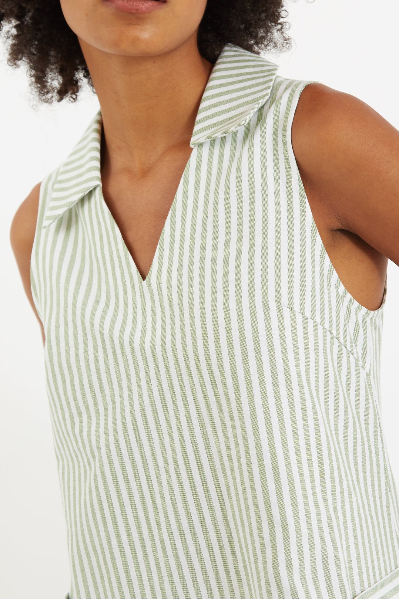 Jerrika Sail Stripe A Line Mini Dress Green - Detail 3