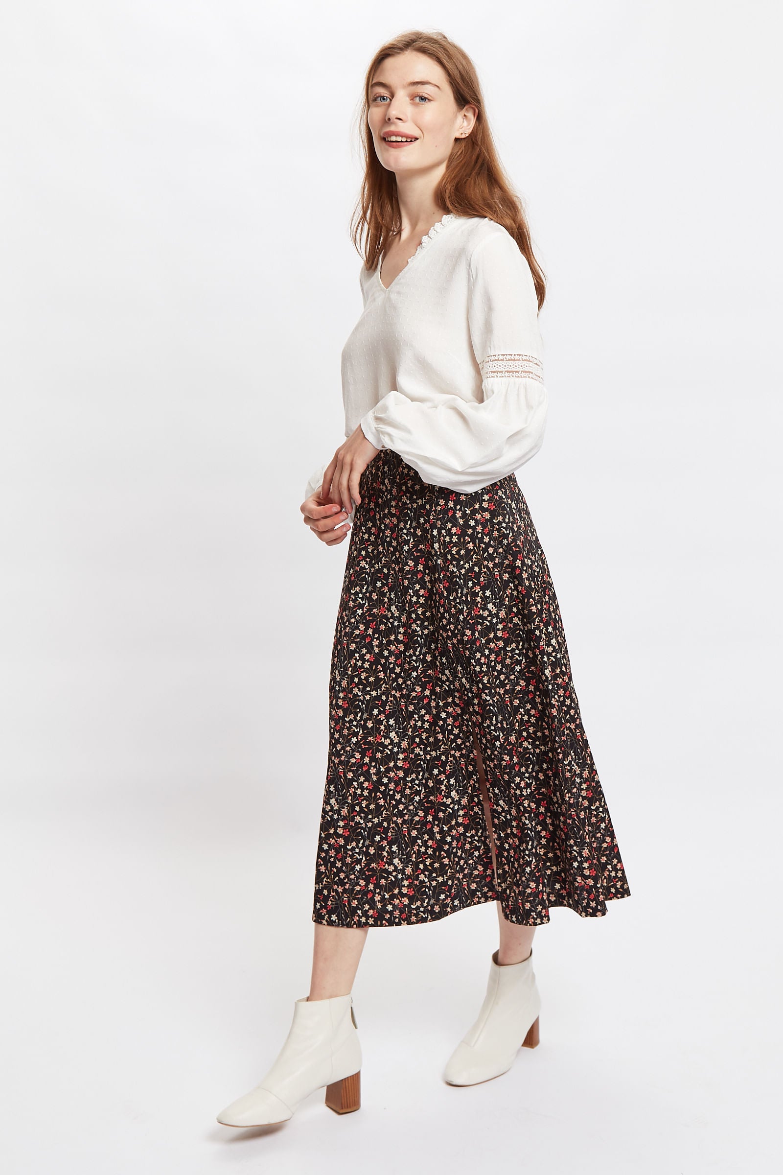 Louche Kiyo Wax Flower Print Midi Skirt - Detail 3