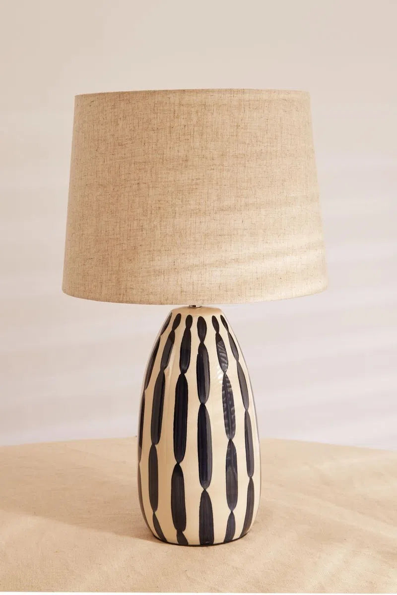 Hand Painted Lamp With Linen Shade