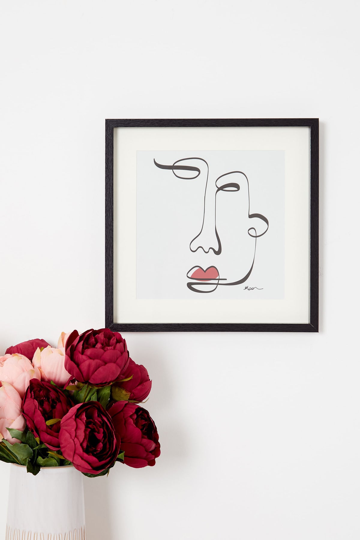 Large Abstract Line Face Wall Art