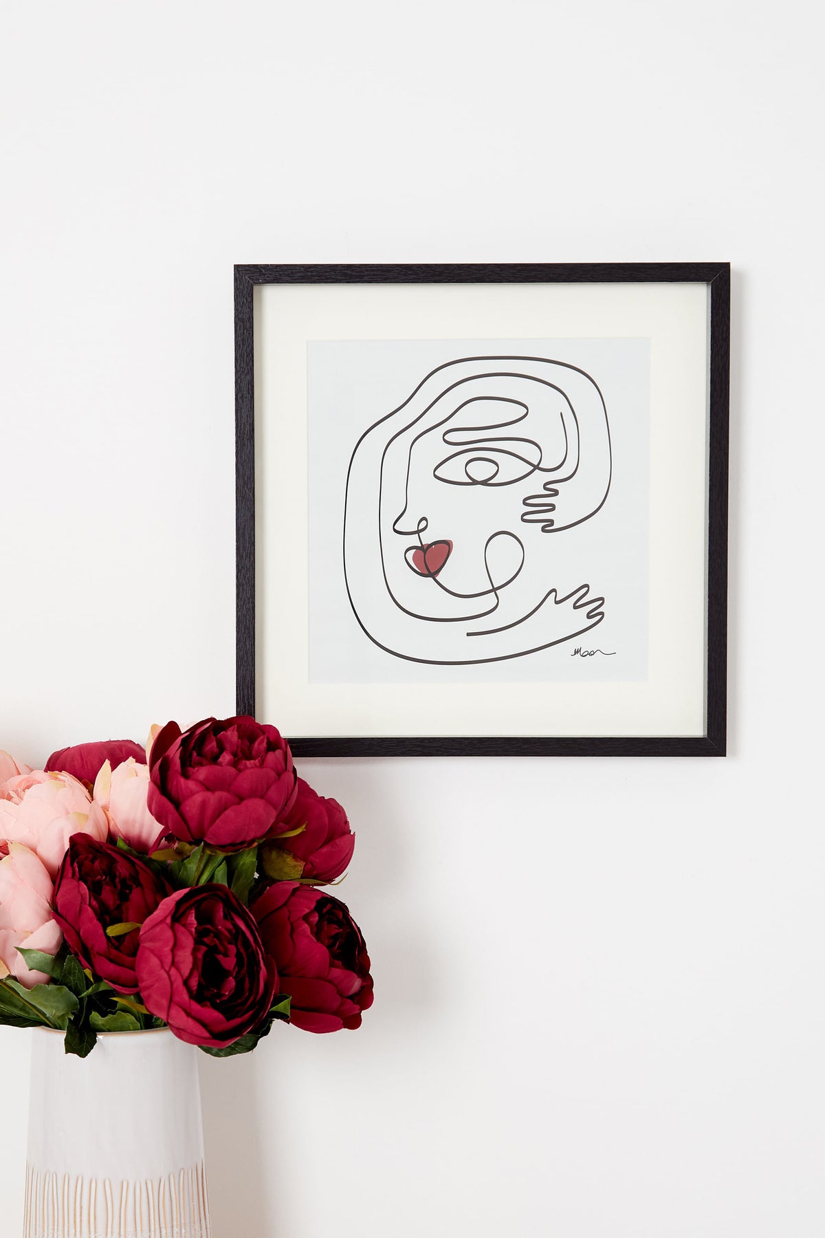 Large Abstract Hair Swirl Face Wall Art